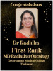 Congratulation to Dr. Radhika in MD Radiation Oncology